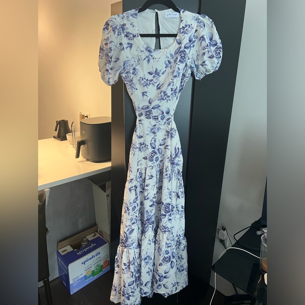 Petal and Pup blue and white flowy dress